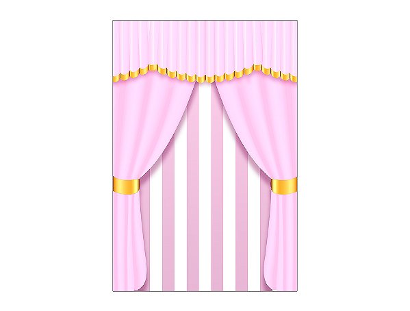 Painel De Festa Vertical 1,50 x 2,20 - Circo Rosa e Branco 040