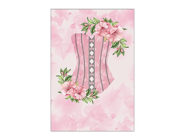 Painel De Festa Vertical 1,50 x 2,20 - Chá de Lingerie Rosa 003