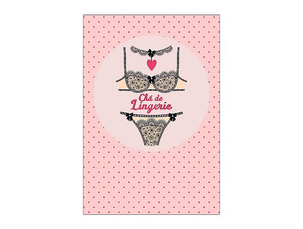 Painel De Festa Vertical 1,50 x 2,20 - Chá de Lingerie Fundo Rosa 014