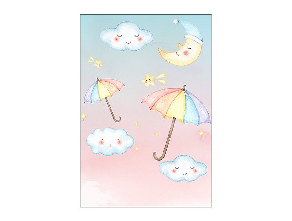 Painel De Festa Vertical 1,50 x 2,20 - Chuva de Amor Cute 031