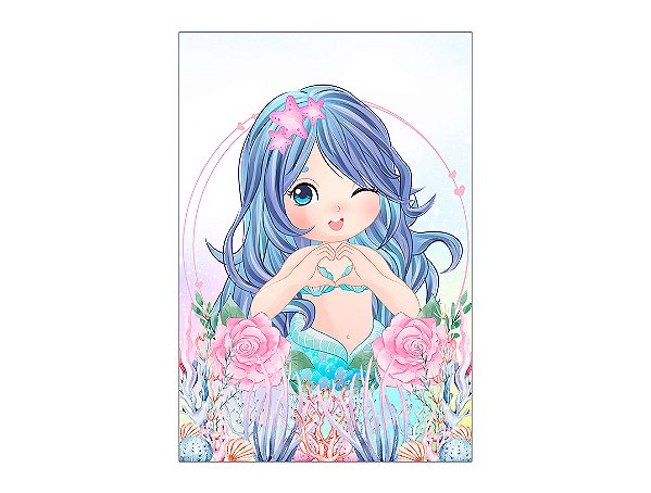 Painel De Festa Vertical 1,50 x 2,20 - Sereia Candy 006