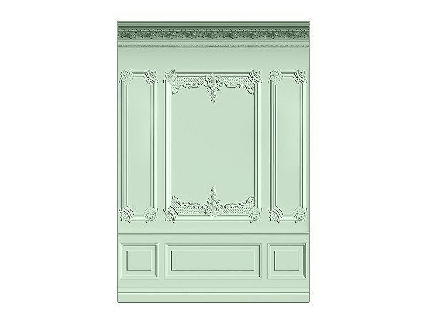 Painel De Festa Vertical 1,50 x 2,20 - Parede Boiserie Verde 001