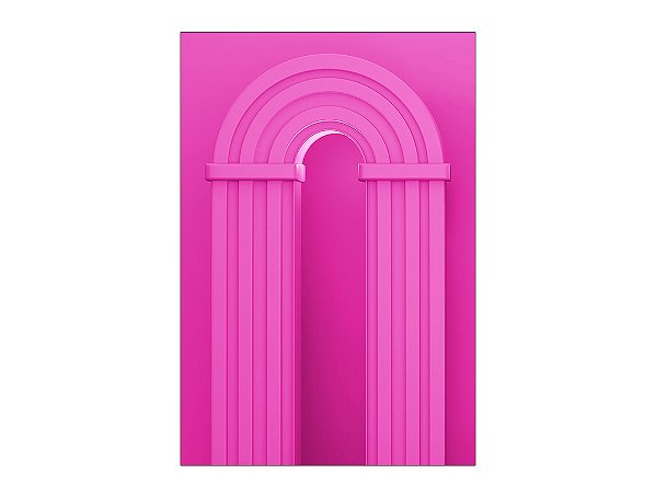Painel De Festa Vertical 1,50 x 2,20 - Parede Arco Portal Curvas Ripadas Pink 013