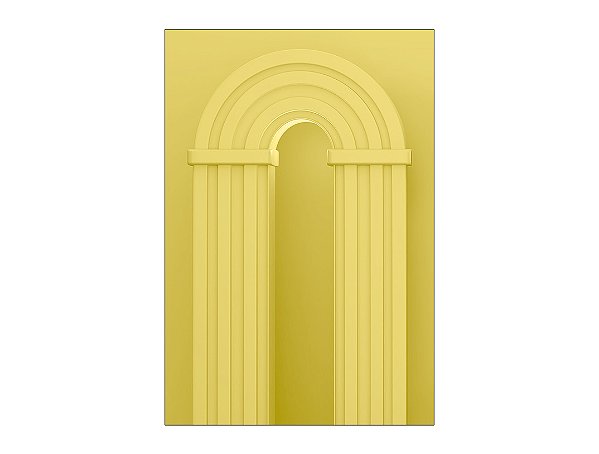 Painel De Festa Vertical 1,50 x 2,20 - Parede Arco Portal Curvas Ripadas Amarelo 015