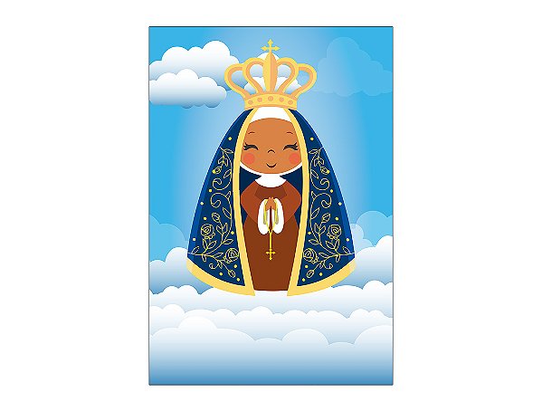 Painel De Festa Vertical 1,50 x 2,20 - Nossa Senhora Cute Azul 001