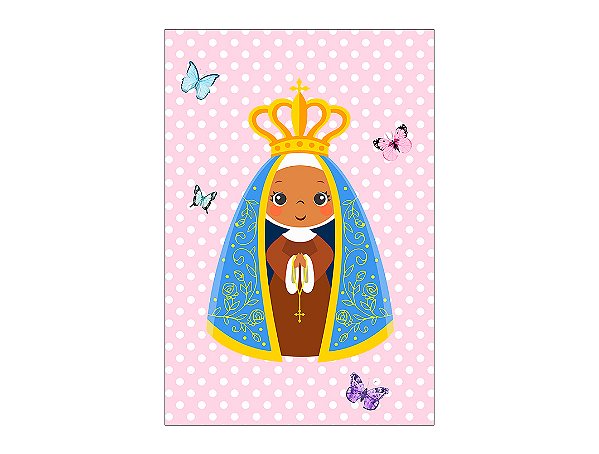 Painel De Festa Vertical 1,50 x 2,20 - Nossa Senhora Cute Borboletas 003