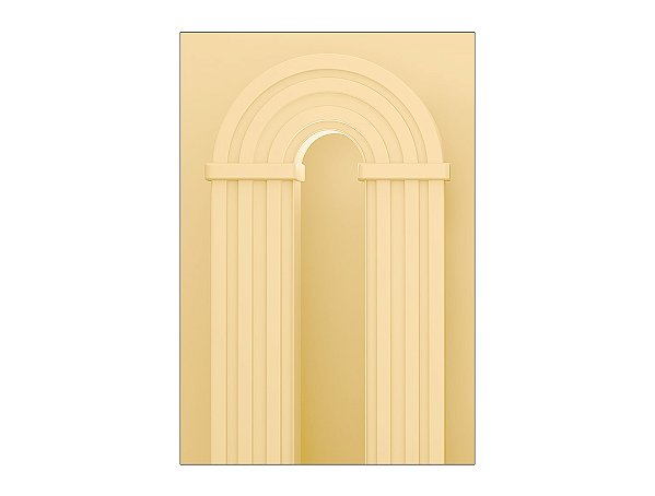Painel De Festa Vertical 1,50 x 2,20 - Parede Arco Portal Curvas Ripadas Amarelo Suave 016