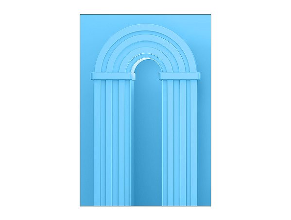 Painel De Festa Vertical 1,50 x 2,20 - Parede Arco Portal Curvas Ripadas Azul 017