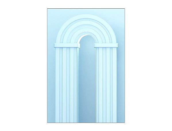 Painel De Festa Vertical 1,50 x 2,20 - Parede Arco Portal Curvas Ripadas Azul suave 018