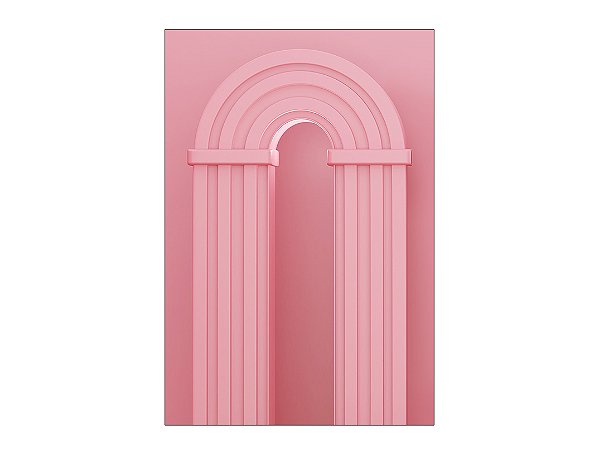 Painel De Festa Vertical 1,50 x 2,20 - Parede Arco Portal Curvas Ripadas Rosa Médio 020
