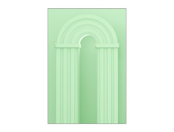 Painel De Festa Vertical 1,50 x 2,20 - Parede Arco Portal Curvas Ripadas Verde Suave 024