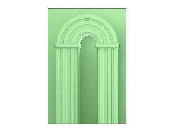 Painel De Festa Vertical 1,50 x 2,20 - Parede Arco Portal Curvas Ripadas Verde Suave 024