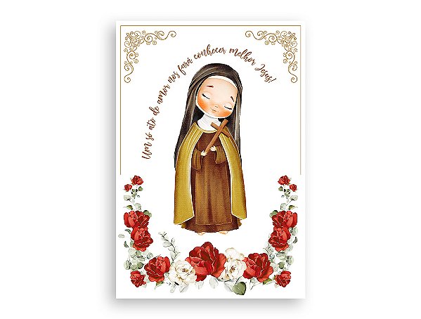 Painel De Festa Vertical 1,50 x 2,20 - Santa Teresinha do Menino Jesus Cute 018