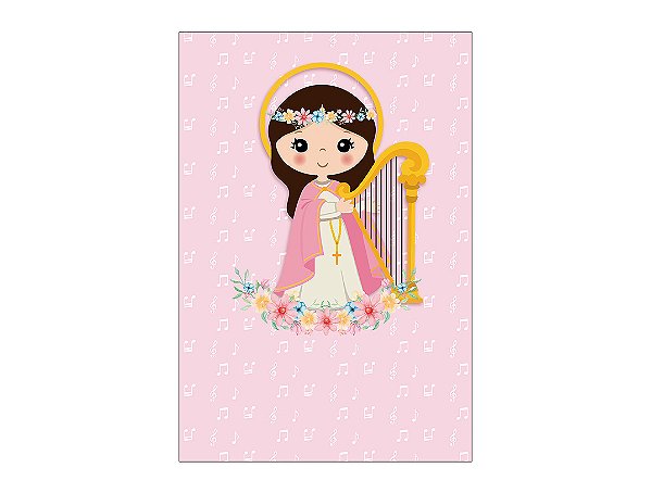 Painel De Festa Vertical 1,50 x 2,20 - Santa Cecília Rosa 034