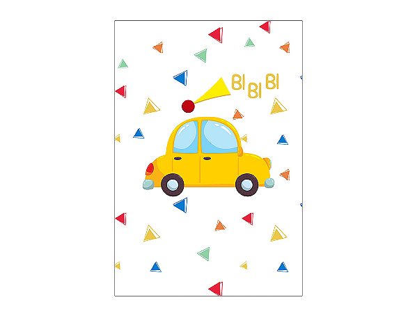 Painel De Festa Vertical 1,50 x 2,20 - Carrinho Amarelo Clean 002