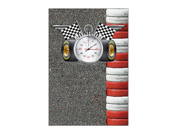 Painel De Festa Vertical 1,50 x 2,20 - Pneus Kart Corrida 014