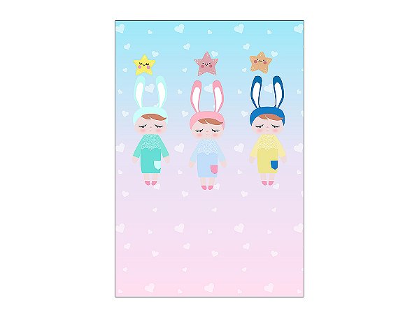 Painel De Festa Vertical 1,50 x 2,20 - Boneca Metoo Desenho Estrelas 012