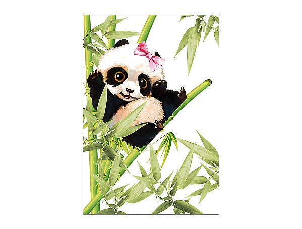 Painel De Festa Vertical 1,50 x 2,20 - Panda Bambus Aquarela 004