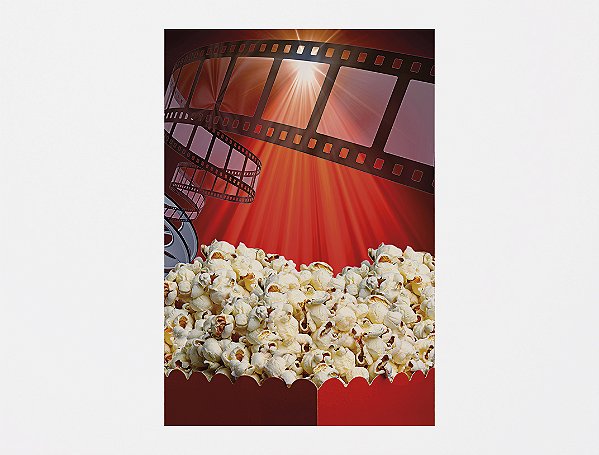 Painel De Festa Vertical 1,50 x 2,20 - Cinema com Pipoca 003