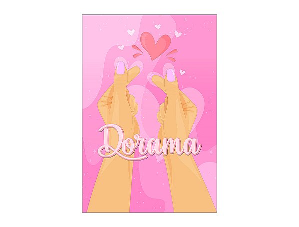 Painel De Festa Vertical 1,50 x 2,20 - Dorama Coração Rosa 004