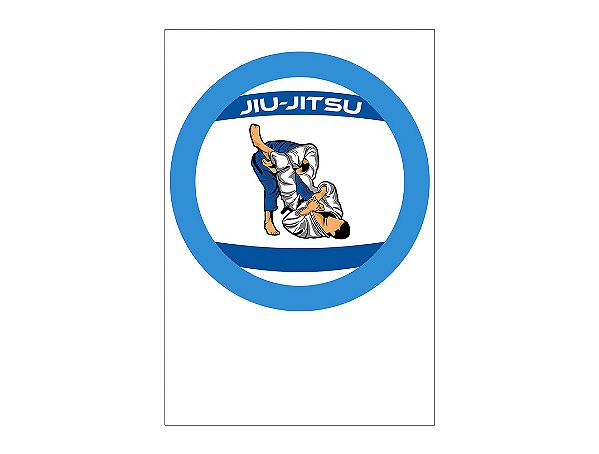 Painel De Festa Vertical 1,50 x 2,20 - Lutadores de Jiu-Jitsu Azul 006