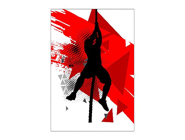 Painel De Festa Vertical 1,50 x 2,20 - Silhueta Crossfit Vermelho 013