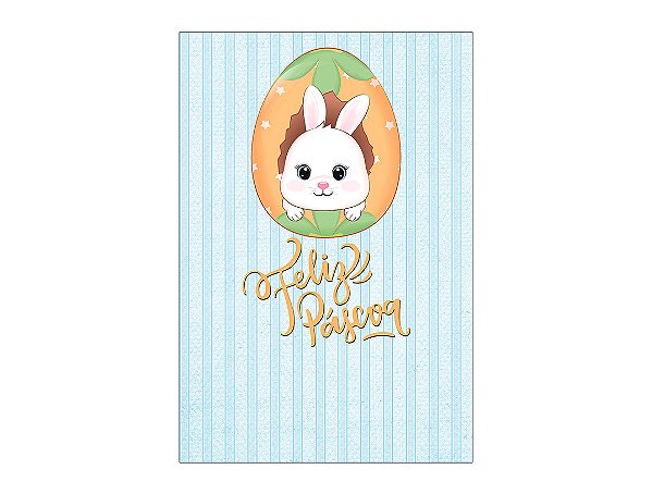 Painel De Festa Vertical 1,50 x 2,20 -  Páscoa Azul Coelhinho 002