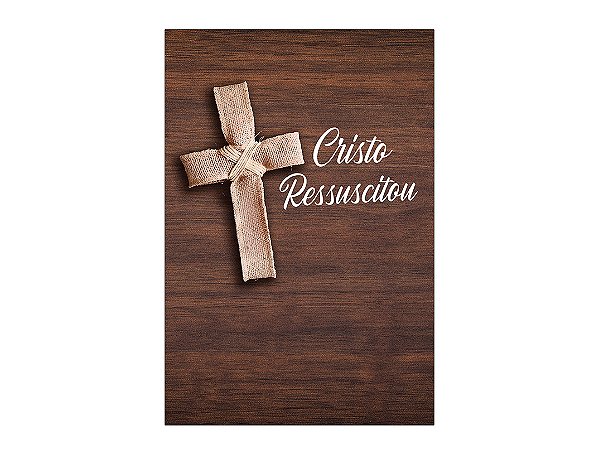 Painel De Festa Vertical 1,50 x 2,20 - Páscoa Cristã Cruz Efeito Madeira 020