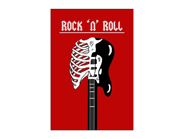 Painel De Festa Vertical 1,50 x 2,20 - Rock and Roll Guitarra 023