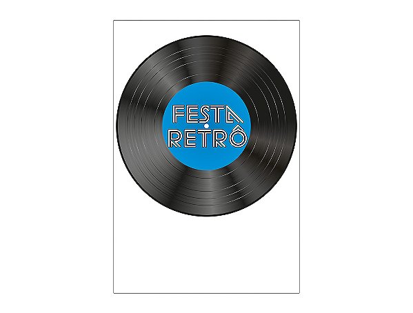 Painel De Festa Vertical 1,50 x 2,20 - Festa Retrô Disco de Vinil 026