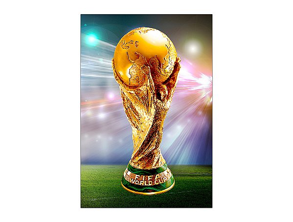 Painel De Festa Vertical 1,50 x 2,20 - Futebol Copa do Mundo Troféu 009