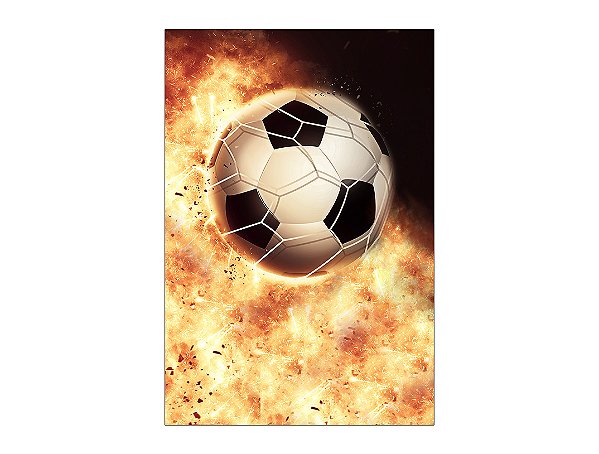 Painel De Festa Vertical 1,50 x 2,20 - Futebol Bola Pegando Fogo 017