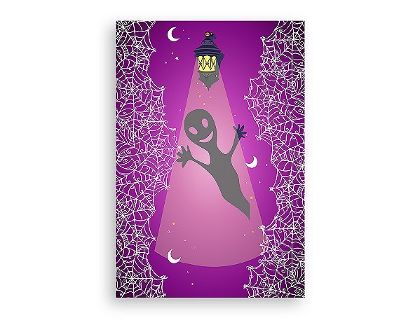 Painel De Festa Vertical 1,50 x 2,20 - Halloween Casa da Bruxa Roxo 014