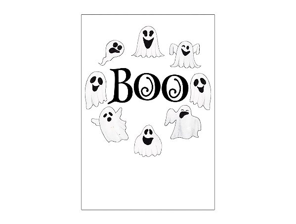 Painel De Festa Vertical 1,50 x 2,20 - Halloween Boo Fantasmas 040