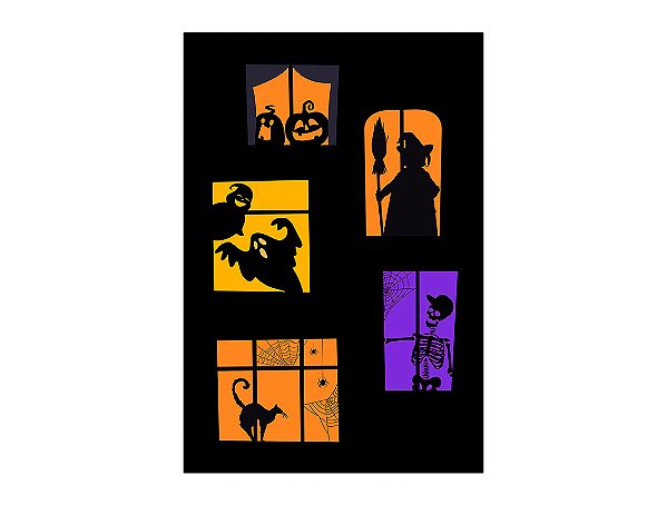Painel De Festa Vertical 1,50 x 2,20 - Halloween Fantasmas e Bruxas 045
