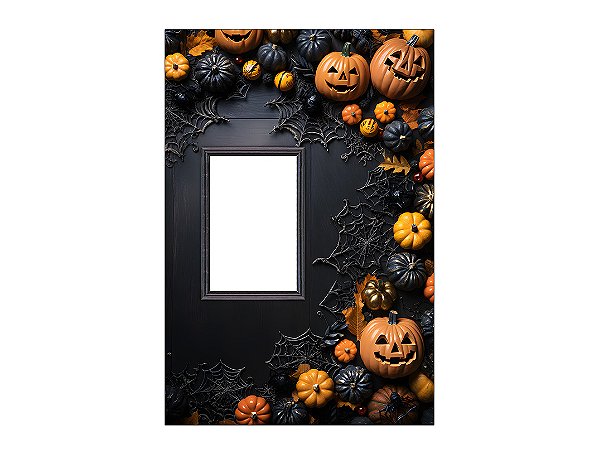 Painel De Festa Vertical Interativo 1,50x2,20 - Halloween com Abóboras 036