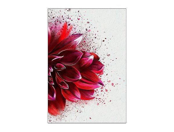 Painel De Festa Vertical 1,50 x 2,20 - Flor Vermelha Aquarela 064