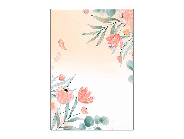 Painel De Festa Vertical 1,50 x 2,20 - Flor Verde e Salmão 065