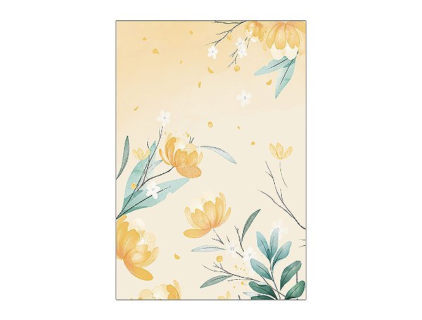 Painel De Festa Vertical 1,50 x 2,20 - Flores Amarelas 067