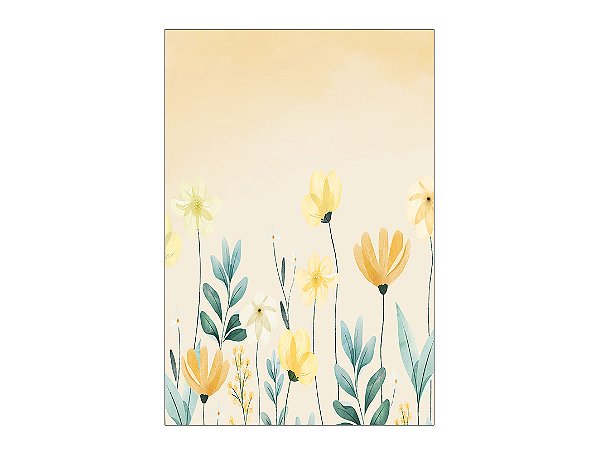 Painel De Festa Vertical 1,50 x 2,20 - Campo Flores Amarelas 068