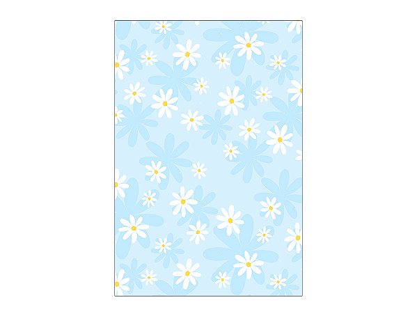 Painel De Festa Vertical 1,50 x 2,20 - Margaridas Fundo Azul 072