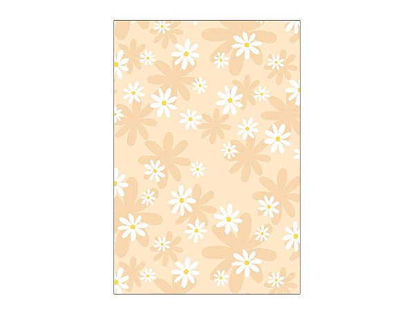 Painel De Festa Vertical 1,50 x 2,20 - Margaridas Fundo Bege 073