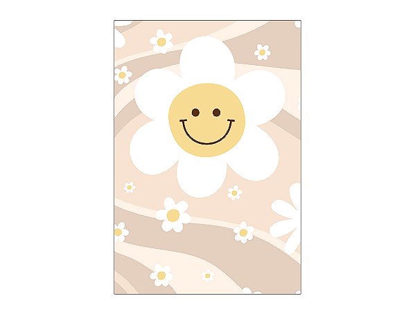 Painel De Festa Vertical 1,50 x 2,20 - Flor Sorridente Bege 079