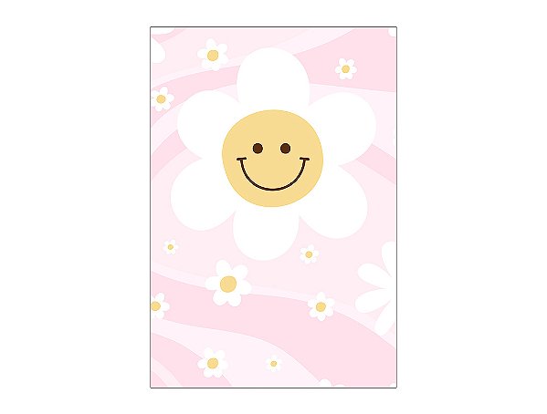 Painel De Festa Vertical 1,50 x 2,20 - Flor Sorridente Rosa Suave 083