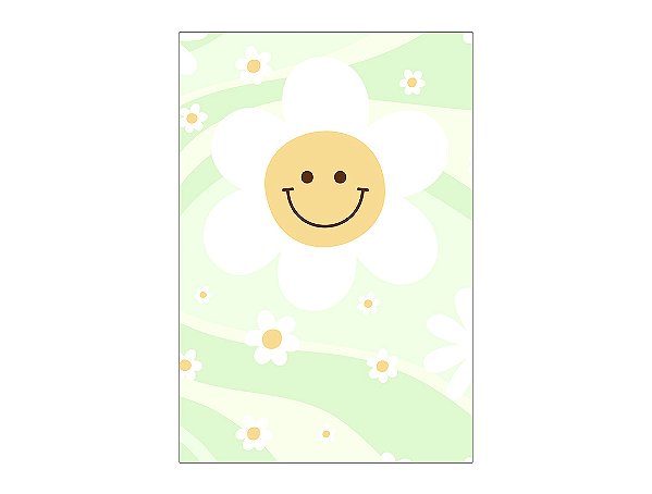 Painel De Festa Vertical 1,50 x 2,20 - Flor Sorridente Verde Suave 085