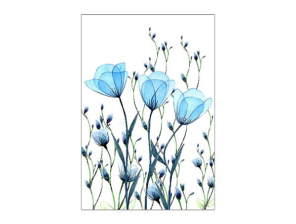Painel De Festa Vertical 1,50 x 2,20 - Tulipas Azuis 098