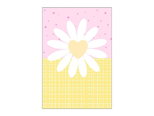 Painel De Festa Vertical 1,50 x 2,20 - Flor Margarida Rosa e Amarelo 108