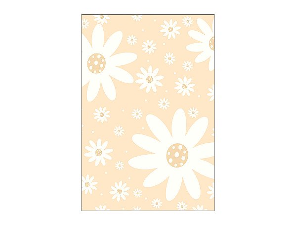 Painel De Festa Vertical 1,50 x 2,20 - Margaridas Fundo Bege 110
