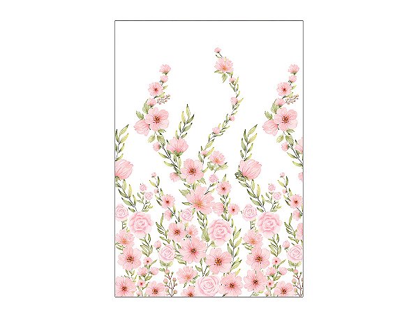 Painel De Festa Vertical 1,50 x 2,20 - Flores Cute Rosas 134
