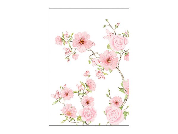 Painel De Festa Vertical 1,50 x 2,20 - Campo Flores Rosas 135
